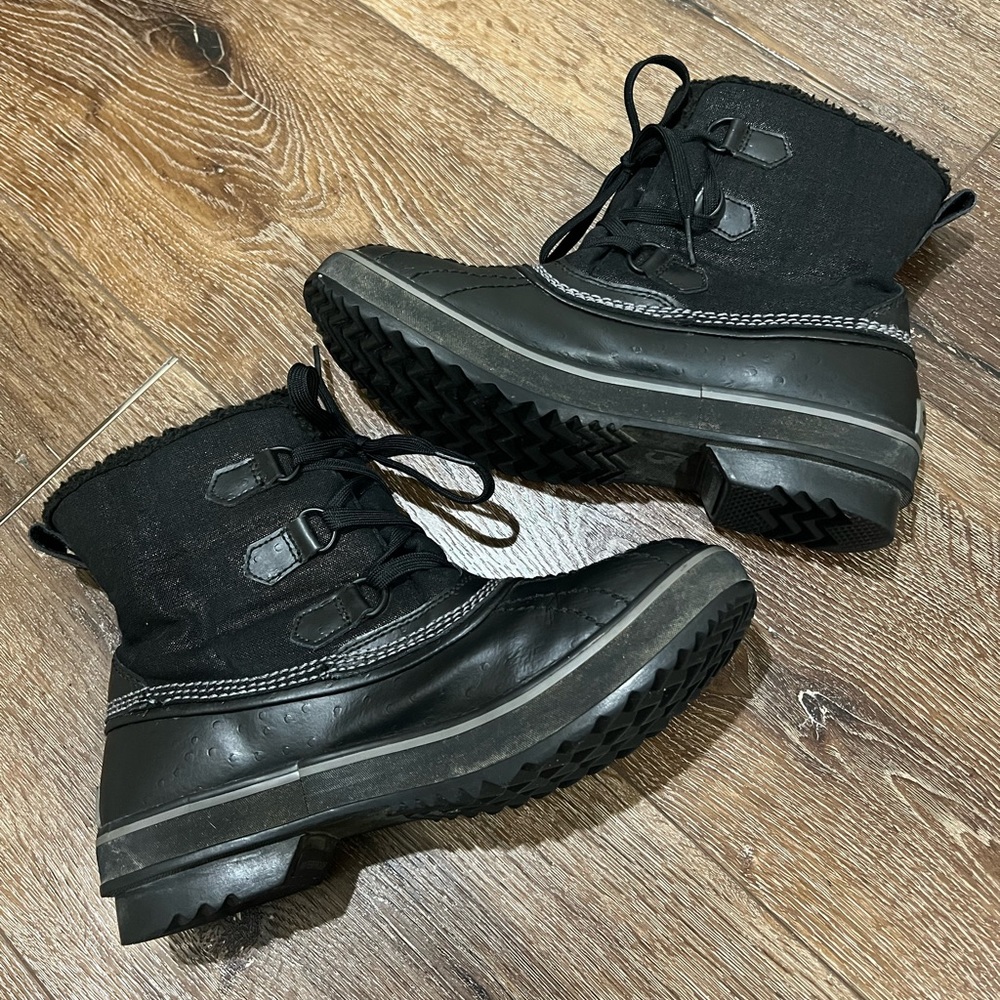 Sorel tivoli glitter waterproof winter boots black size 9 - Picture 6 of 12